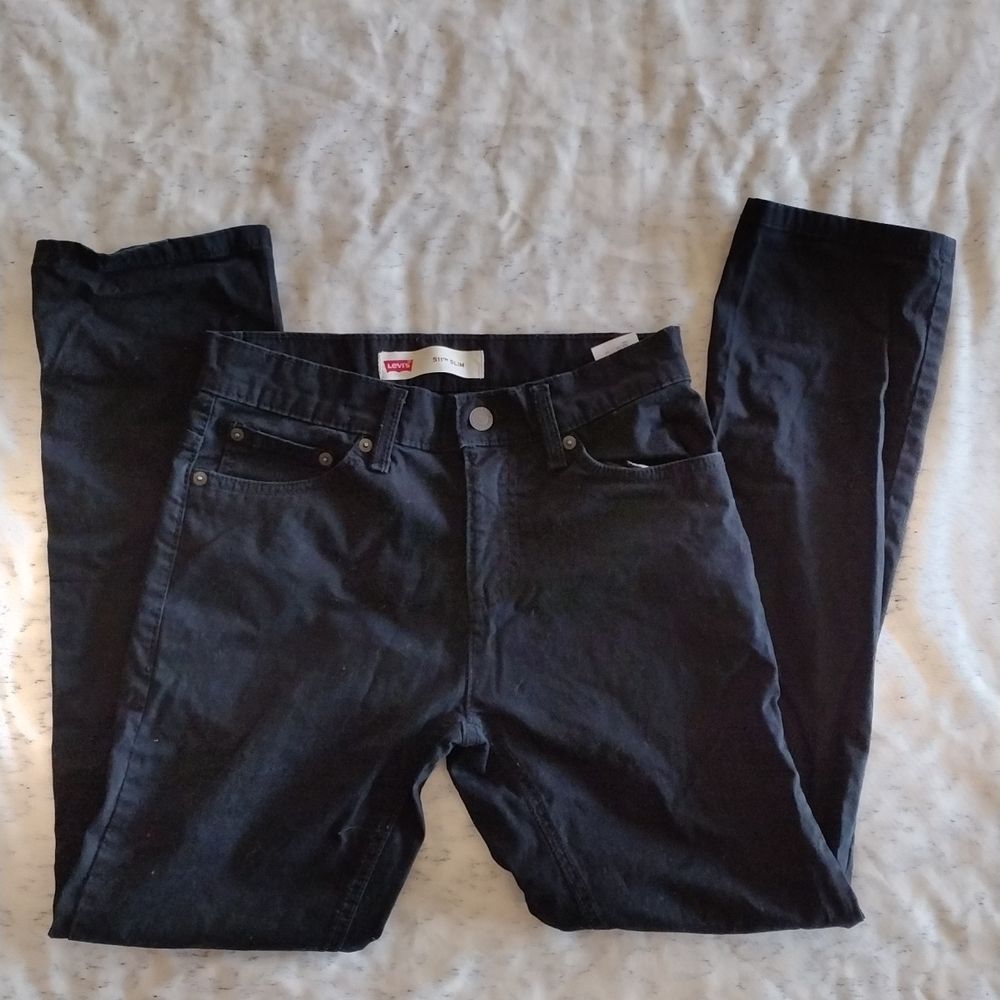 Levi's 511 Black Cotton Slim Jeans